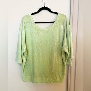 We The Free M Lime Green Velvet Tee